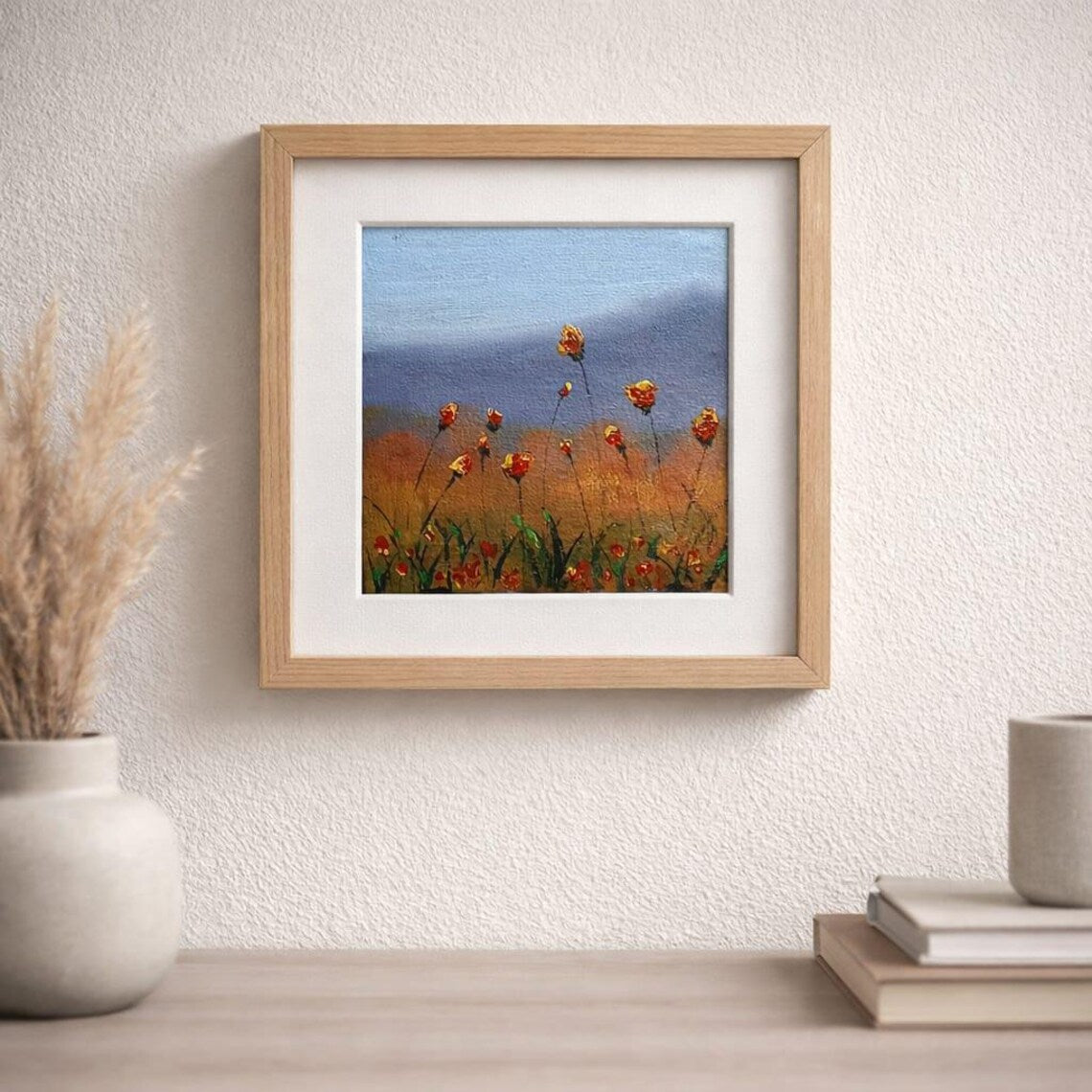 Soft Bloom, Handmade Floral Acrylic Painting