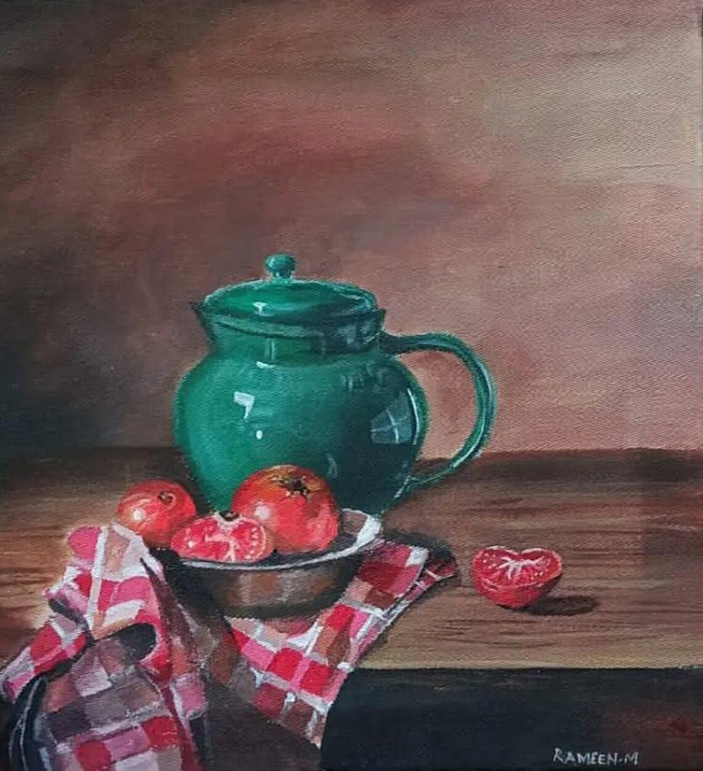 Fruits of Home, Handmade Still Life Acrylic Painting