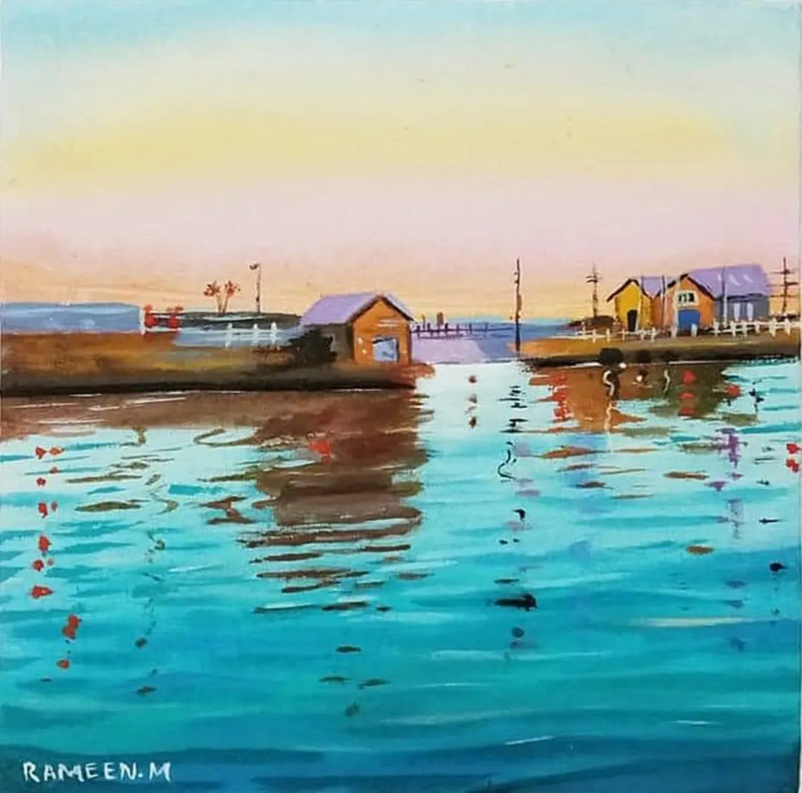 Breathing Horizon - Handmade Acrylic Canvas Painting Seascape
